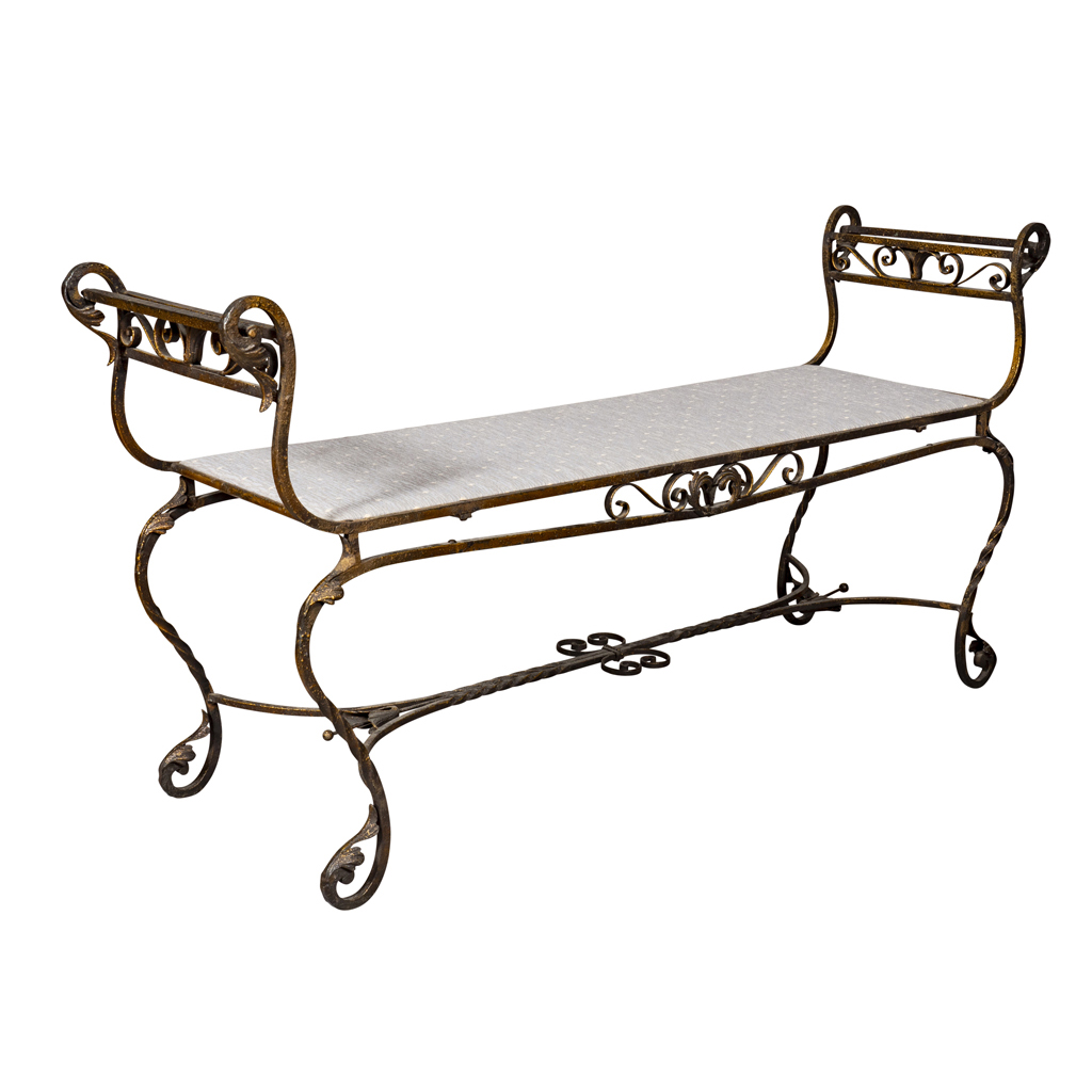 American Wrought Iron Bench