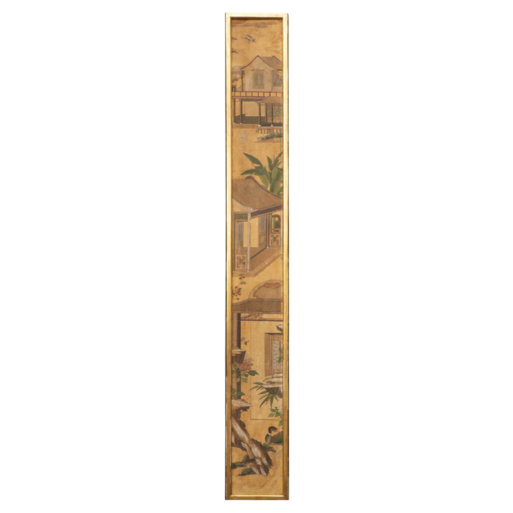 Chinese Export 18th Century Wallpaper Framed Panel