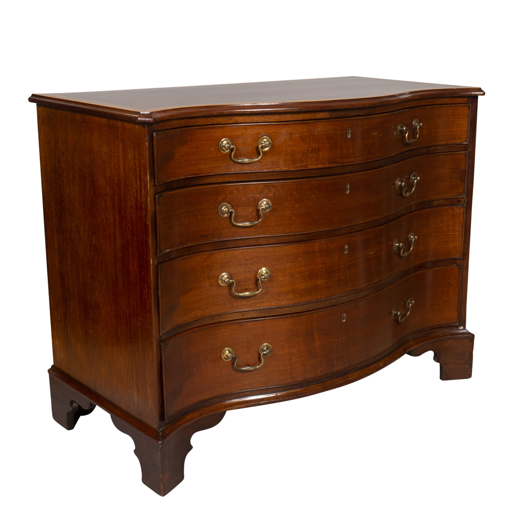 George III Mahogany and Satinwood Chest Of Drawers