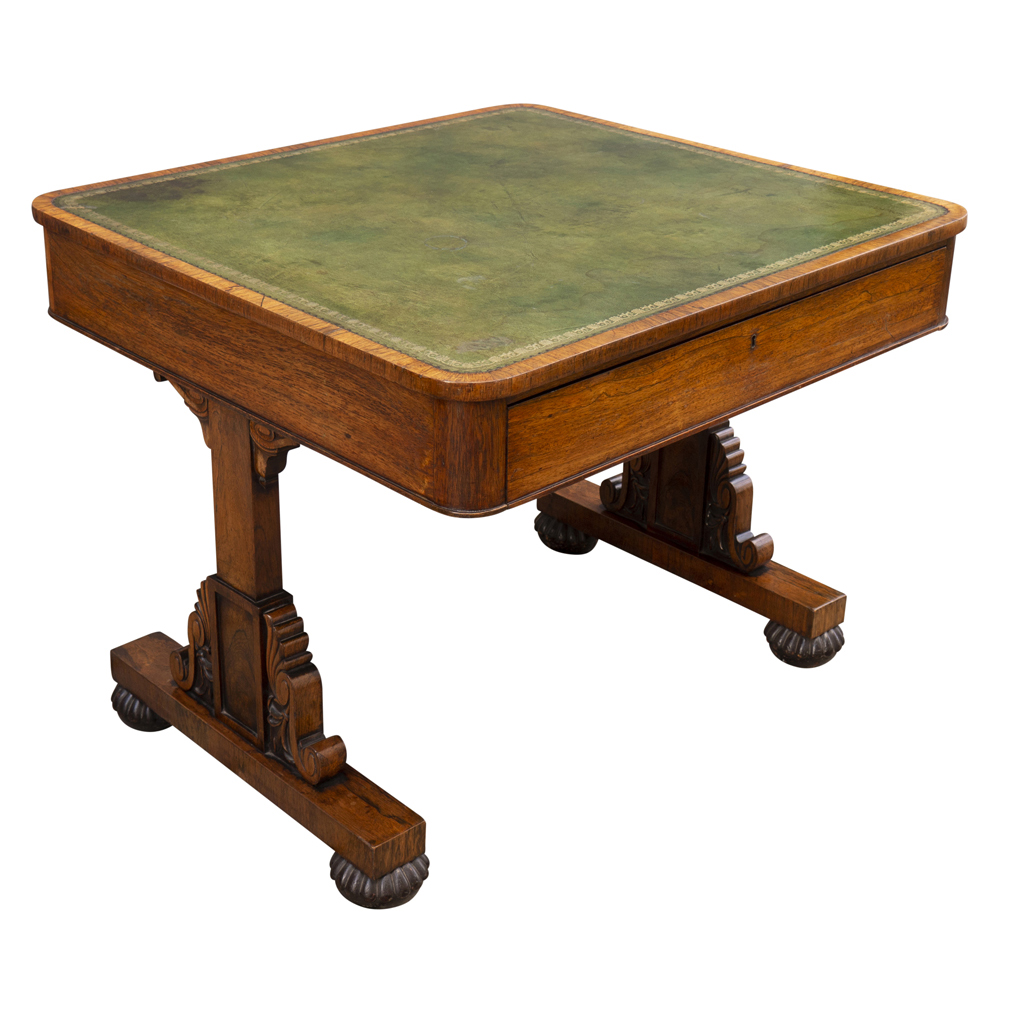 George IV Rosewood Writing Table Signed By Maker