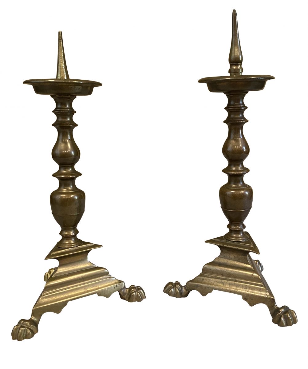 Urimelig mor Paradoks Pair of Italian Baroque Bronze Pricket Candlesticks - David Neligan Antiques