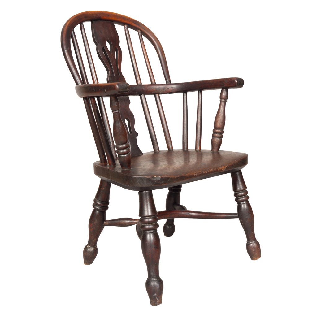 Late Regency Childs Yew and Elm Windsor Armchair