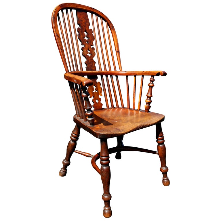 Late Regency Yew Wood Windsor Armchair