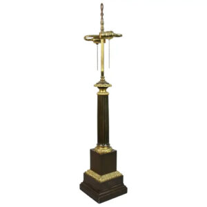 Louis Phillippe Bronze Columnar Table Lamp By Decourt, Paris