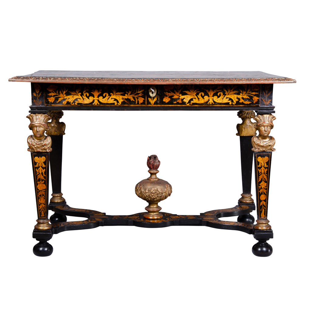 Louis XIV Marquetry and Ebonized Writing - Center Table