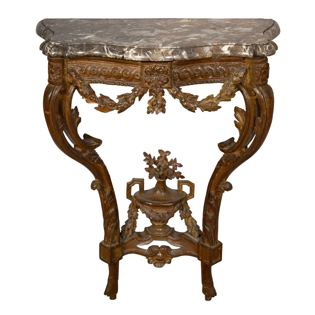 Louis XVI Waxed Oak Console Table
