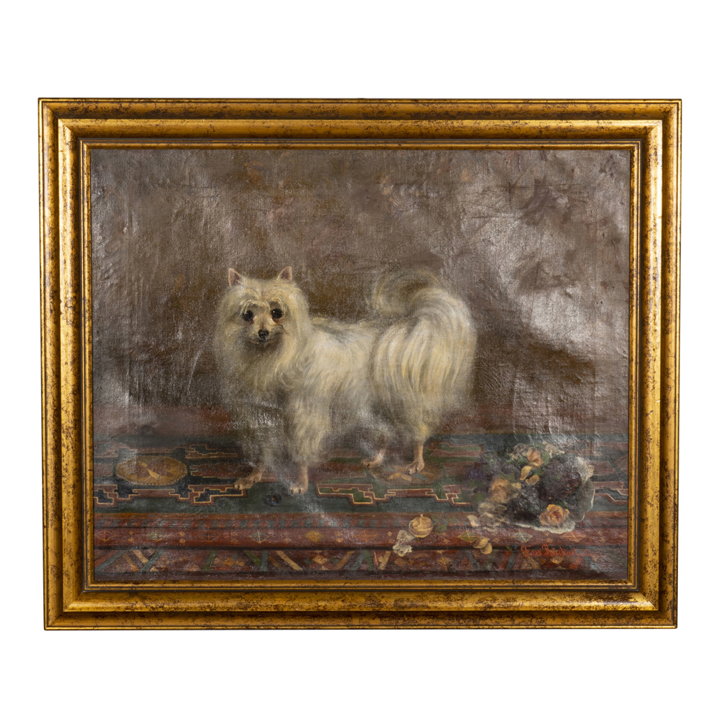 Oil on Canvas Painting of a Seidenspitz Dog-01