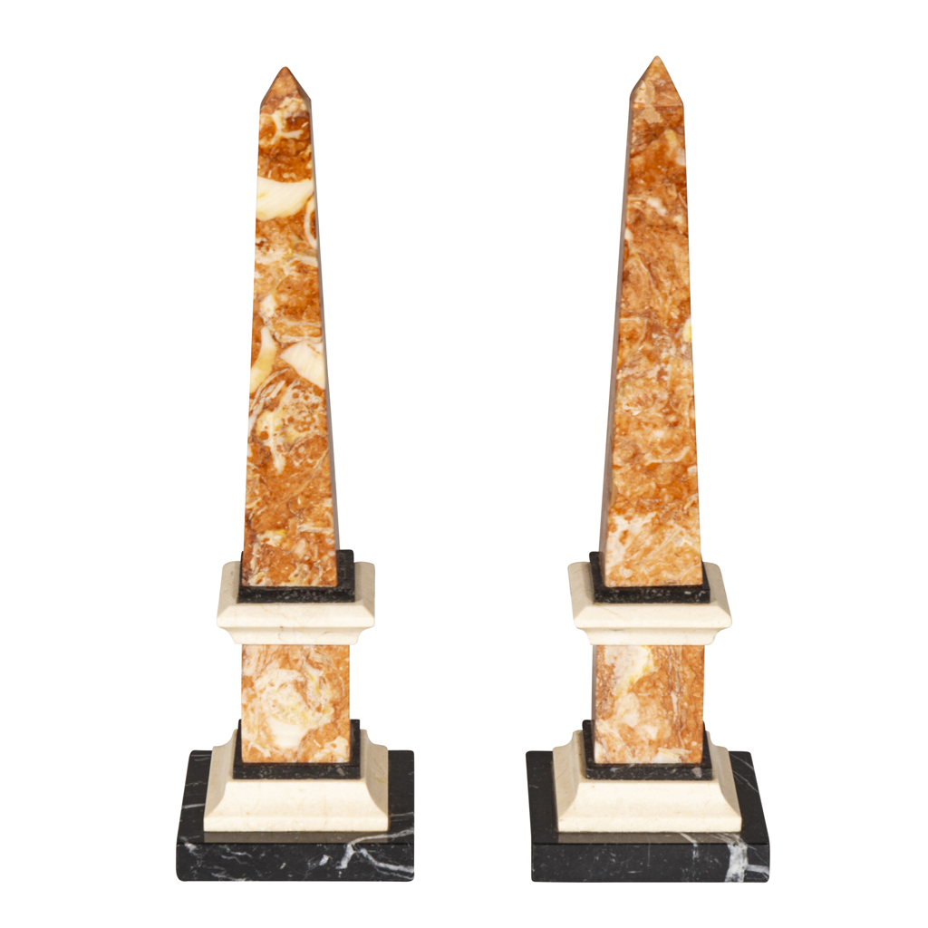 Pair Of Italian Grand Tour Marble Obelisks