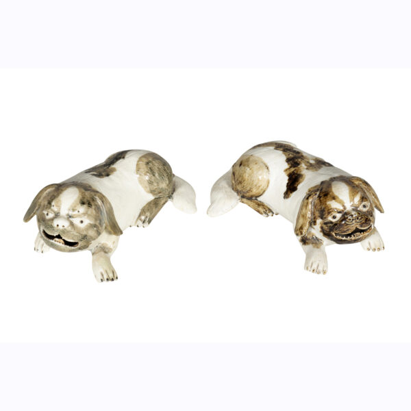 Pair of Chinese Export Porcelain Puppies
