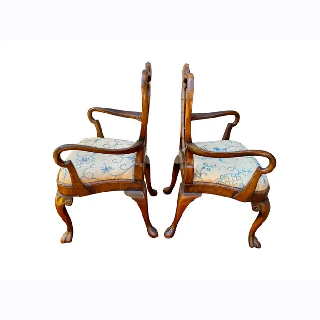 Pair of Louis XIV Walnut Armchairs - David Neligan Antiques