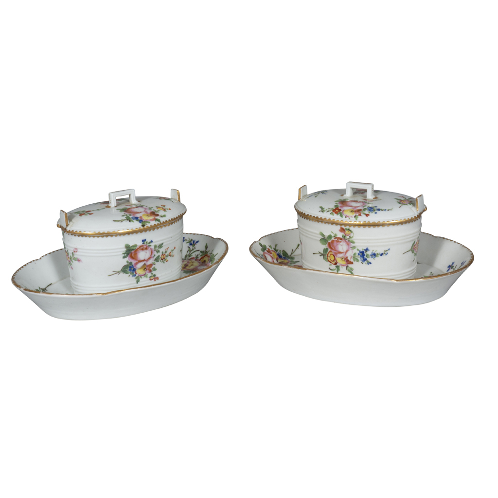 Pair of Louis XVI Porcelain Footed Butter Tubs