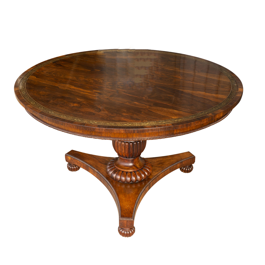 Regency Rosewood and Brass Mounted Center Table