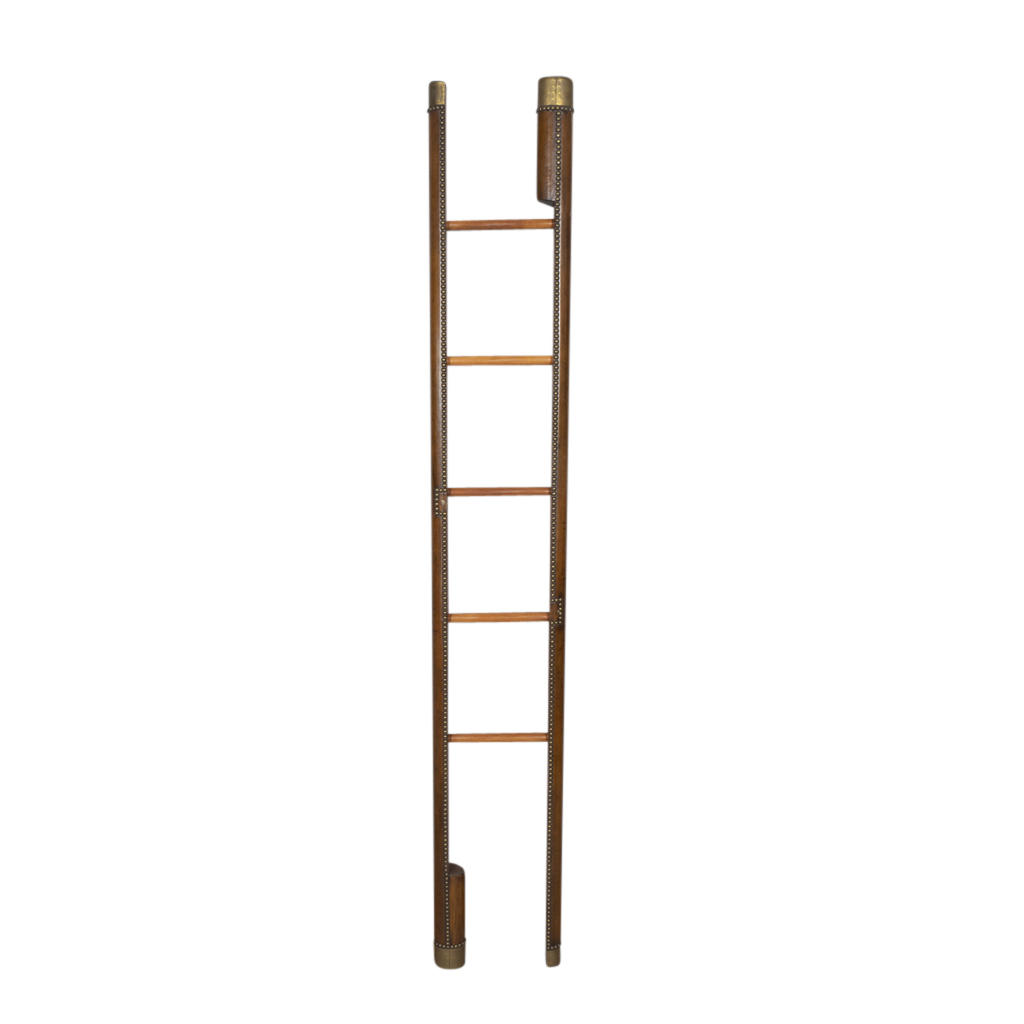 Regency Style Leather and Brass Stick Ladder