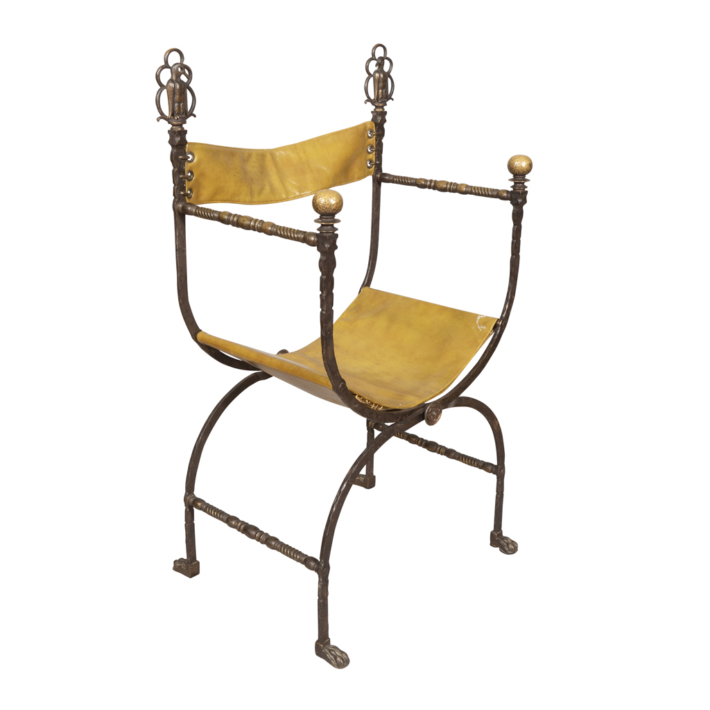 Renaissance Revival Wrought Iron And Bronze Dante Chair