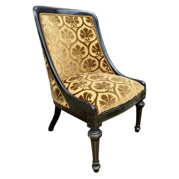 Napoleon III Ebonized Slipper Chair