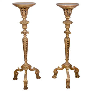 Pair of William and Mary Style Giltwood Torcheres