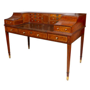 George III Style Mahogany And Brass Inlaid Carleton House Desk