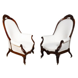 Pair Of American Victorian Rosewood Armchairs