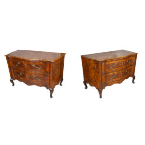 Pair Of Large Venetian Rococo Walnut Commodes
