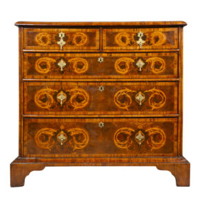 William And Mary Walnut And Oyster Veneer Chest Of Drawers