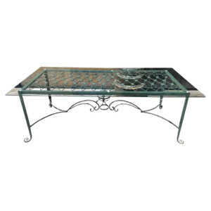 Bronze And Glass Top Dining Table