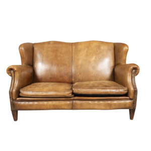 Child Size Brown Leather Sofa