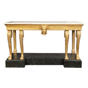 Irish Regency Giltwood And Faux Painted Console Table