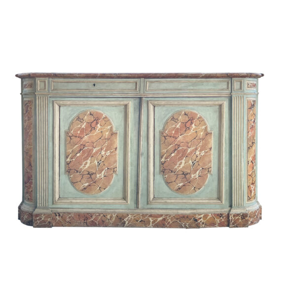 Louis Philippe Faux Marble Cabinet