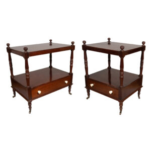 Matched Pair of Regency Style Mahogany End Tables