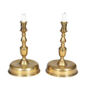 Pair Of European Baroque Brass Candlesticks