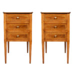 Pair Of Italian Neoclassic Style Walnut Side Tables