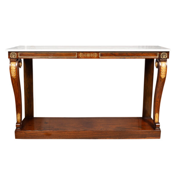 Regency Rosewood and Brass Mounted Console Table