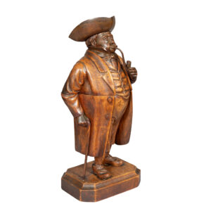Victorian Carved Walnut Figural Tobacco Box