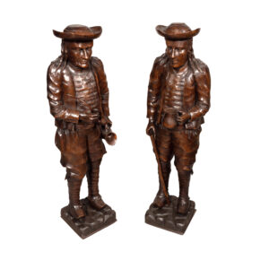 Pair Of English Carved Walnut Figures Of Country Gentleman