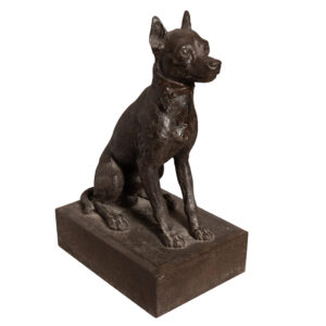 Cast Iron Figure of a Seated Dog