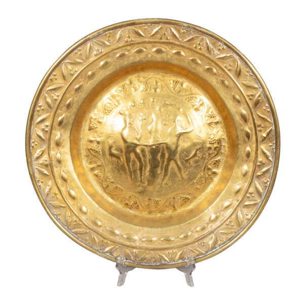 European Brass Alms Plate-Adam-Eve