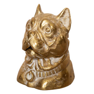 Victorian Brass Inkwell in the Form of a Terrier