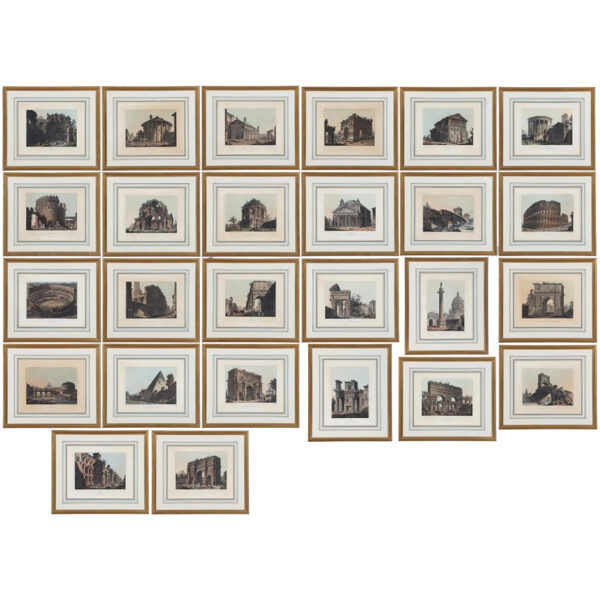 Twenty-Six Framed Engravings Of " Views of Ancient Buildings in Rome"