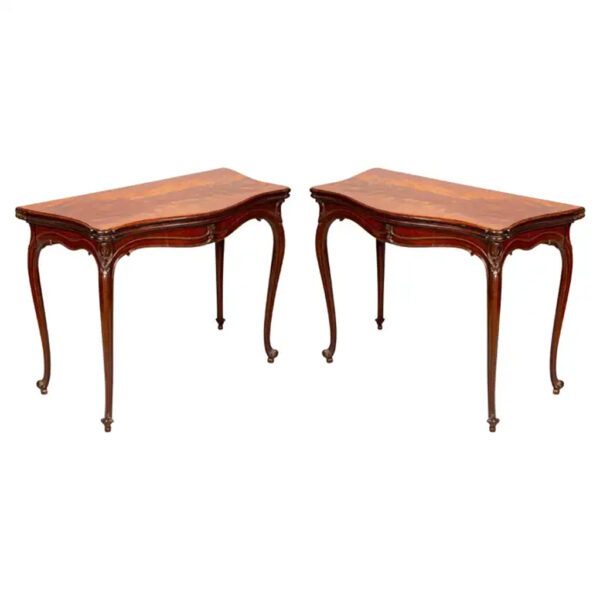Fine Pair of George III Mahogany Games Tables