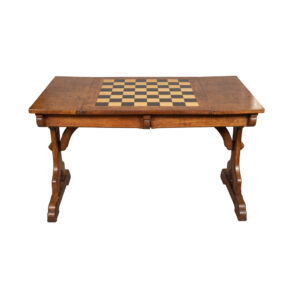Victorian Gothic Revival Pollard Oak Games Table Attributed to Pugin