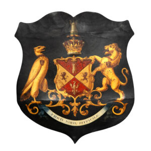 British Shield Form Coat of Arms of Benjamin Disraeli " Nothing is Difficult "