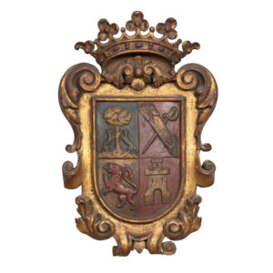 European Carved Gilt and Polychrome Coat of Arms