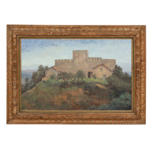 Framed Oil on Canvas of Chateau de Savinac by Yvonne Laborde Germani