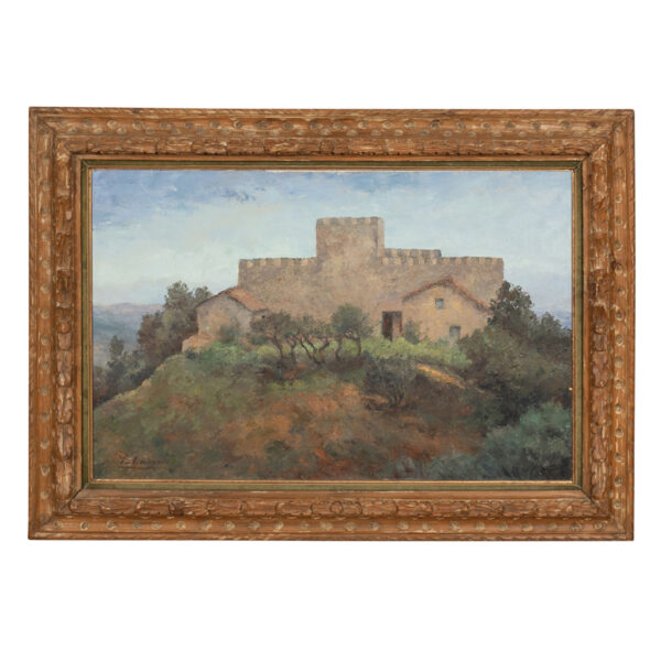 Framed Oil on Canvas of Chateau de Savinac by Yvonne Laborde Germani