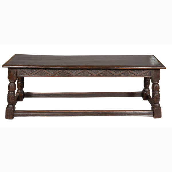 Jacobean Revival Oak Bench