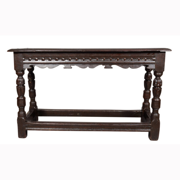 Jacobean Revival Oak Bench