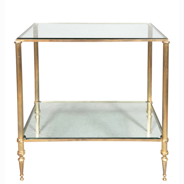 Maison Bagues Style Brass and Glass Table