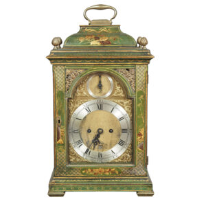 George III Green Japanned Bracket Clock by Edward Pistor