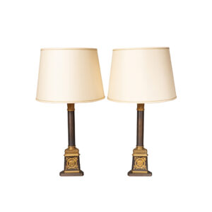 Pair Of Empire Style Bronze Table Lamps