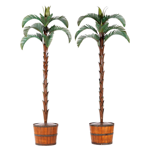 Pair Of Tole and Copper Palm Trees-01